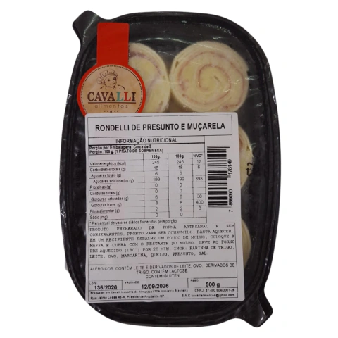 Rondelli Presunto e Mussarela 500g Cavalli