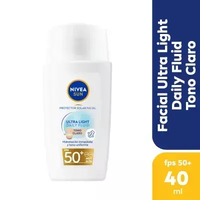 NIVEA SUN ULTRA LIGHT DAILY FLUID TONO MEDIO FPS 50+ X 40 ML - comprar online