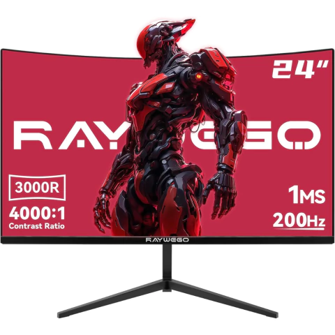 Monitor Curvo Gamer 24 Pulgadas 180Hz Raywego FHD