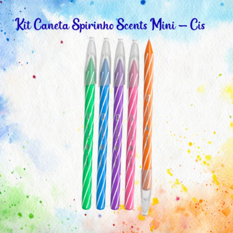 Kit 5 Canetas Esferográfica Spiro Scents Mini 0.7mm CIS