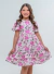 Vestido Duquesa Rosa Florido - Beatrice Moda Infantil