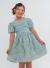 Vestido Realeza Verde Listrado - Beatrice Moda Infantil