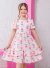 PRÉ-VENDA (PRODUÇÃO EM ATÉ 10 DIAS) - Vestido Duquesa Rosa Florido