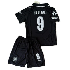 Kit Niño 25/26 Manchester City suplente negro Haaland UCL