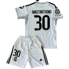 Kit Niño 25/26 Real Madrid titular Mastantuono UCL