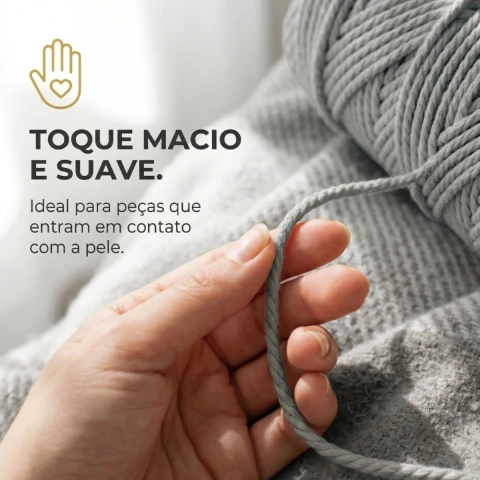 Cordão São Francisco Torcido 100% Algodão 5 mm - Cinza Neblina (100 m) na internet