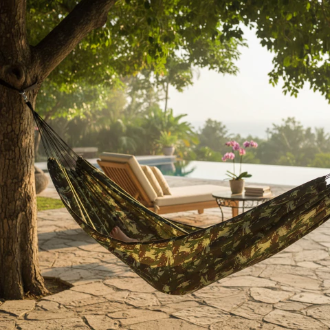 Rede de Dormir e Descanso Camping Nylon Paraquedas Estampa Exército - leve, resistente e ideal para acampamento na internet