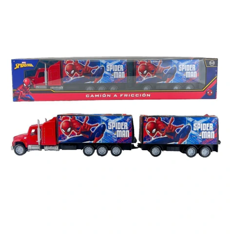 Camion a friccion doble contenedor Spiderman