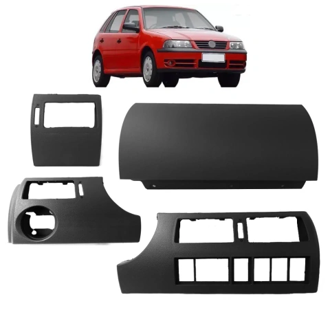 Kit Moldura Painel GOL G3 00 a 05 Cinza Antracit 4 Peças