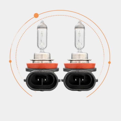 Kit 02 Lâmpadas Automotiva Halógena H8 12V Farol e Milha
