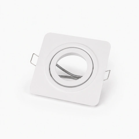 Spot de Embutir Quadrado Direcionável em Alumínio para Gesso, Drywall e Madeira — Lâmpada PAR20