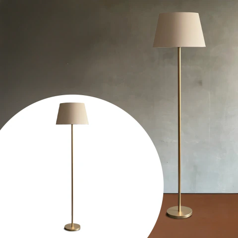 Abajur Luminaria De Chao Classica Altura 1,6m Com Cupula Grande Cônica Ref 78