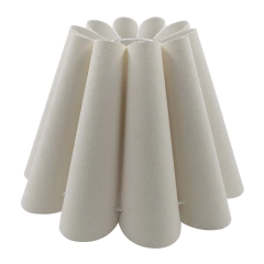 Cúpula De Abajur Pétala 16cmx16cmx25cm Tecido Encaixe 3,5cm