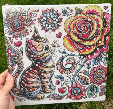 Gatito Bastidor 25x25
