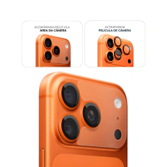 Kit Película de Câmera + Área da Câmera iPhone 17 Pro Laranja