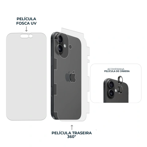 Combo Envelopamento Preto iPhone 16 - loja online