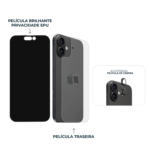 Imagem do Combo Envelopamento Preto iPhone 16