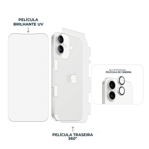 Combo Envelopamento Branco iPhone 16 Plus na internet