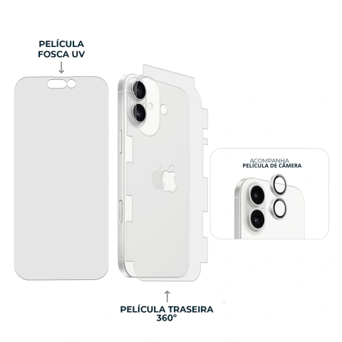 Combo Envelopamento Branco iPhone 16 Plus - loja online