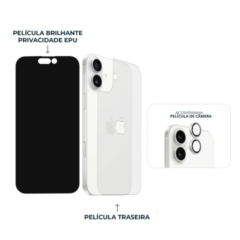 Imagem do Combo Envelopamento Branco iPhone 16 Plus