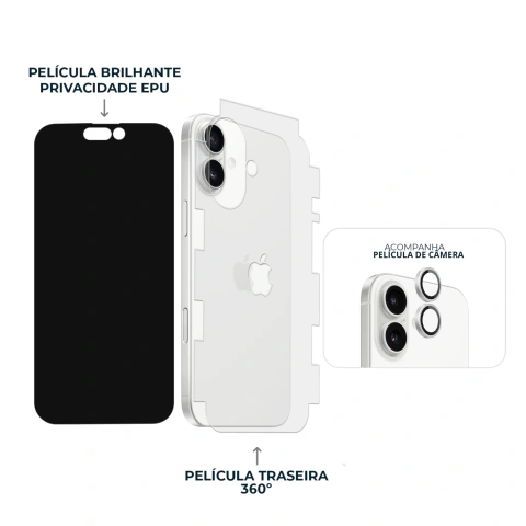 Combo Envelopamento Branco iPhone 16 Plus