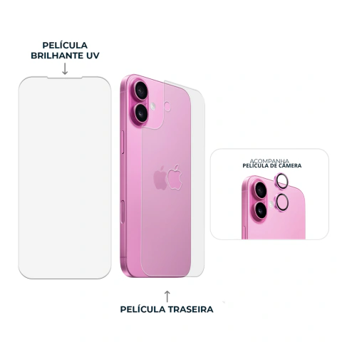 Combo Envelopamento Rosa iPhone 16 - comprar online