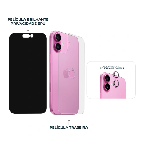 Imagem do Combo Envelopamento Rosa iPhone 16
