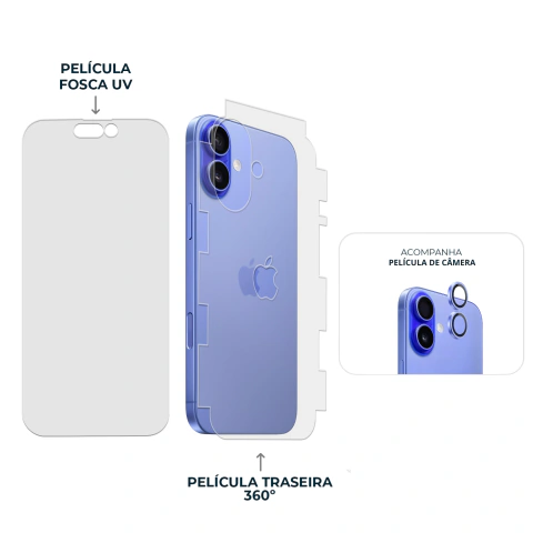 Combo Envelopamento Azul iPhone 16 - loja online