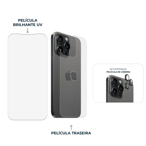 Combo Envelopamento Preto iPhone 15 Pro - comprar online
