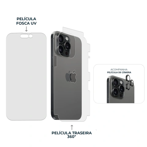 Combo Envelopamento Preto iPhone 15 Pro - loja online