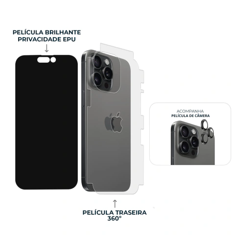 Combo Envelopamento Preto iPhone 15 Pro Max