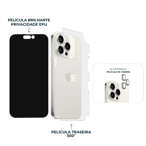 Combo Envelopamento Branco iPhone 15 Pro