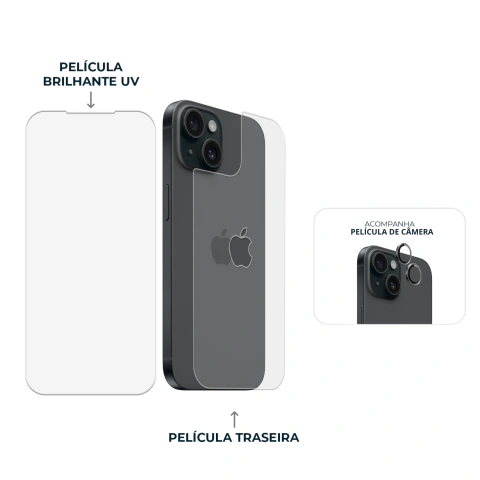 Combo Envelopamento Preto iPhone 15 - comprar online