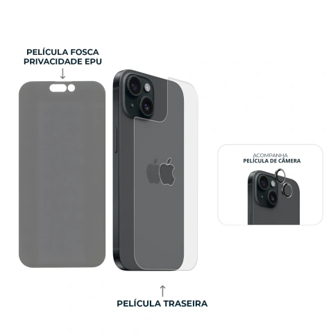 Combo Envelopamento Preto iPhone 15 - comprar online