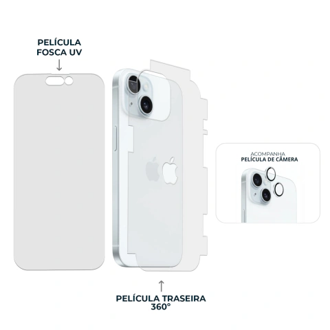 Combo Envelopamento Azul iPhone 15 - loja online
