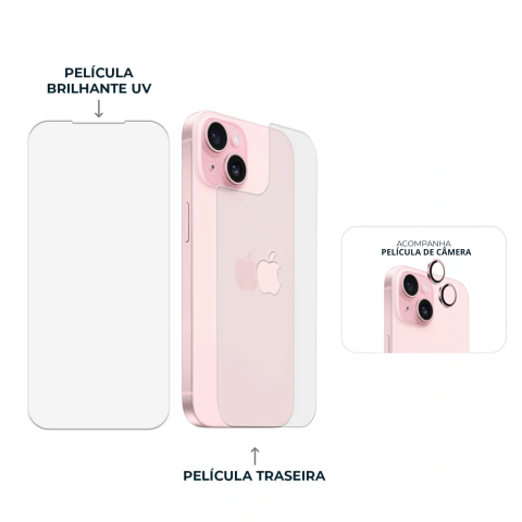 Combo Envelopamento Rosa iPhone 15 - comprar online