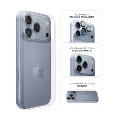 Kit Traseira + Área da Câmera + Película de Câmera iPhone 18 Pro Max Glacial