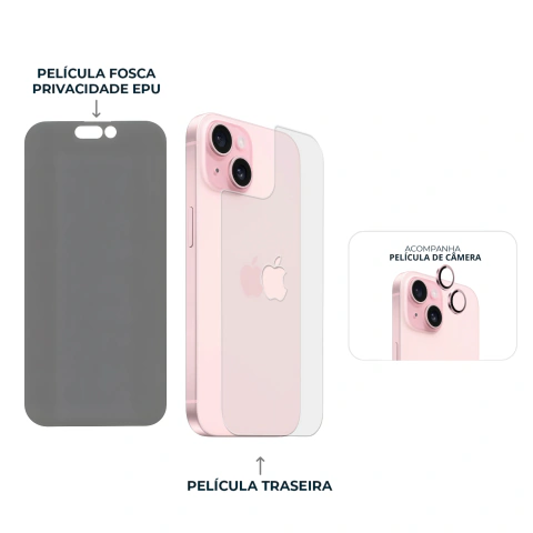 Combo Envelopamento Rosa iPhone 15 - comprar online