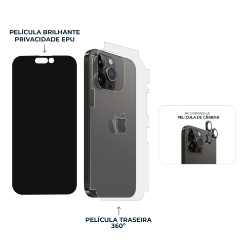 Combo Envelopamento Preto iPhone 14 Pro