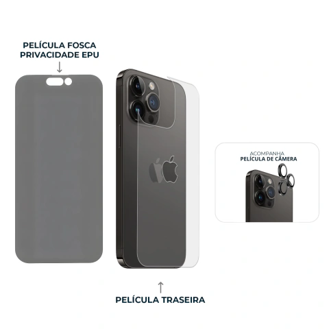 Combo Envelopamento Preto iPhone 14 Pro Max - comprar online