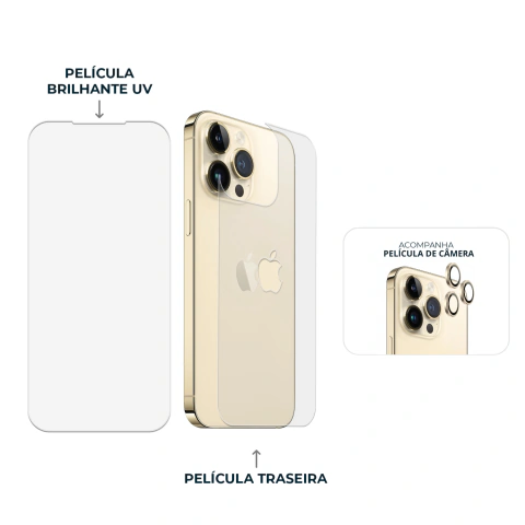 Combo Envelopamento Dourado iPhone 14 Pro - comprar online