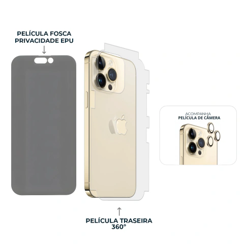 Combo Envelopamento Dourado iPhone 14 Pro na internet
