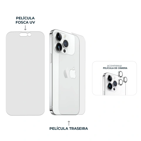 Combo Envelopamento Branco iPhone 14 Pro Max - Phone Store Shop