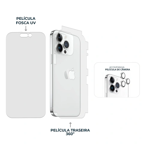 Combo Envelopamento Branco iPhone 14 Pro Max - loja online