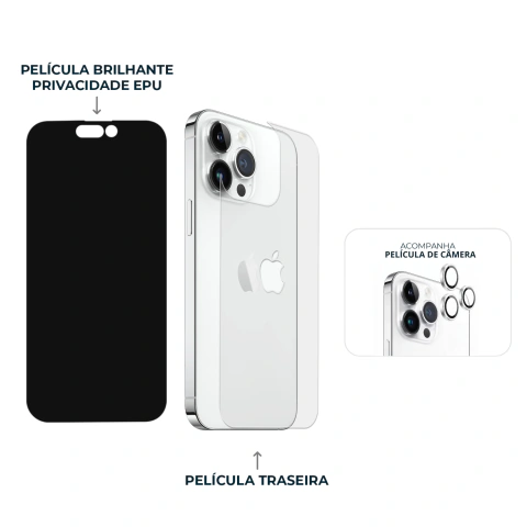 Imagem do Combo Envelopamento Branco iPhone 14 Pro Max