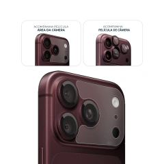 Kit Película de Câmera + Área da Câmera iPhone 18 Pro Max Bordô