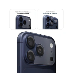 Kit Película de Câmera + Área da Câmera iPhone 17 Pro Azul