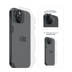 Kit Película de Câmera + Traseira 360° iPhone 15 Plus Preto
