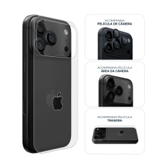 Kit Traseira + Área da Câmera + Película de Câmera iPhone 18 Pro Preto