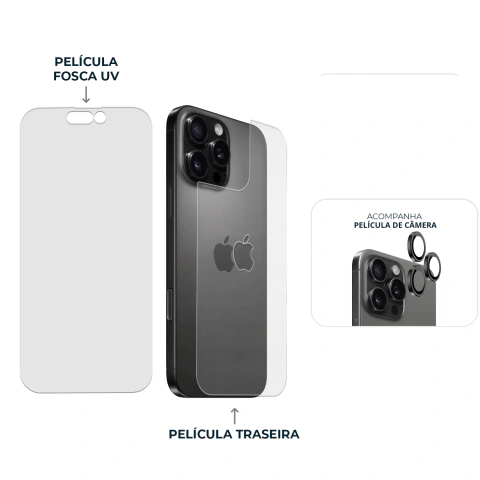 Combo Envelopamento Preto iPhone 16 Pro - Phone Store Shop